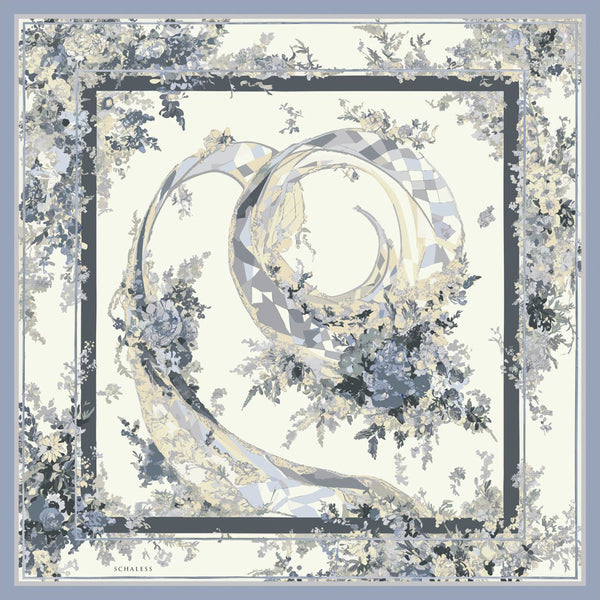 %100 İpek Twill Eşarp - Rapsodi - İndigo