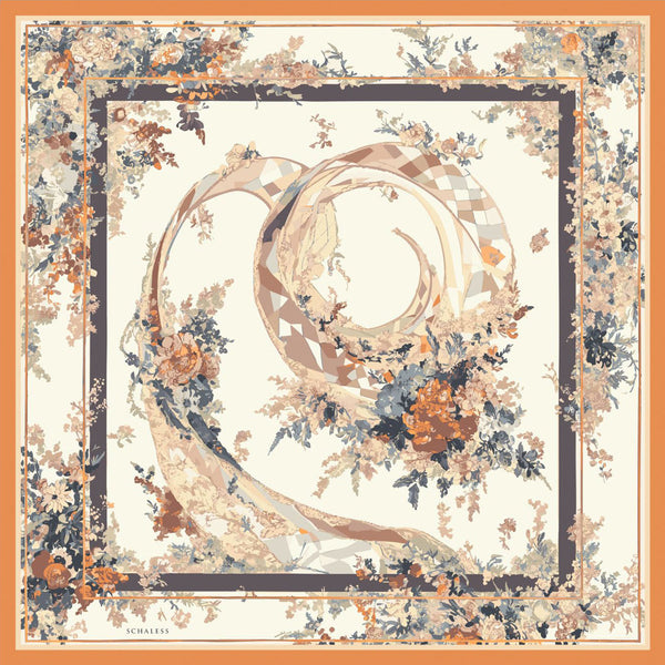 %100 İpek Twill Eşarp - Rapsodi - Oranj