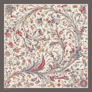 %100 İpek Twill Eşarp - Yankılar Bahçesi - Vizon