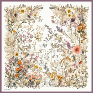 %100 İpek Twill Eşarp - Pastoral - Ekru