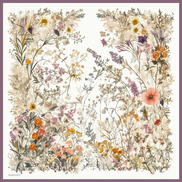 %100 İpek Twill Eşarp - Pastoral - Ekru