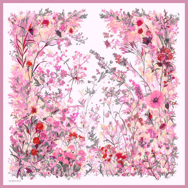 %100 İpek Twill Eşarp - Pastoral - Pudra