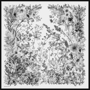 %100 İpek Twill Eşarp - Pastoral - Siyah