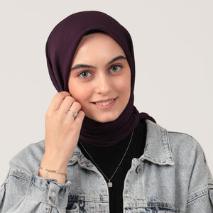 Krinkıl Eşarp - 105 X 105 Cm - Mor