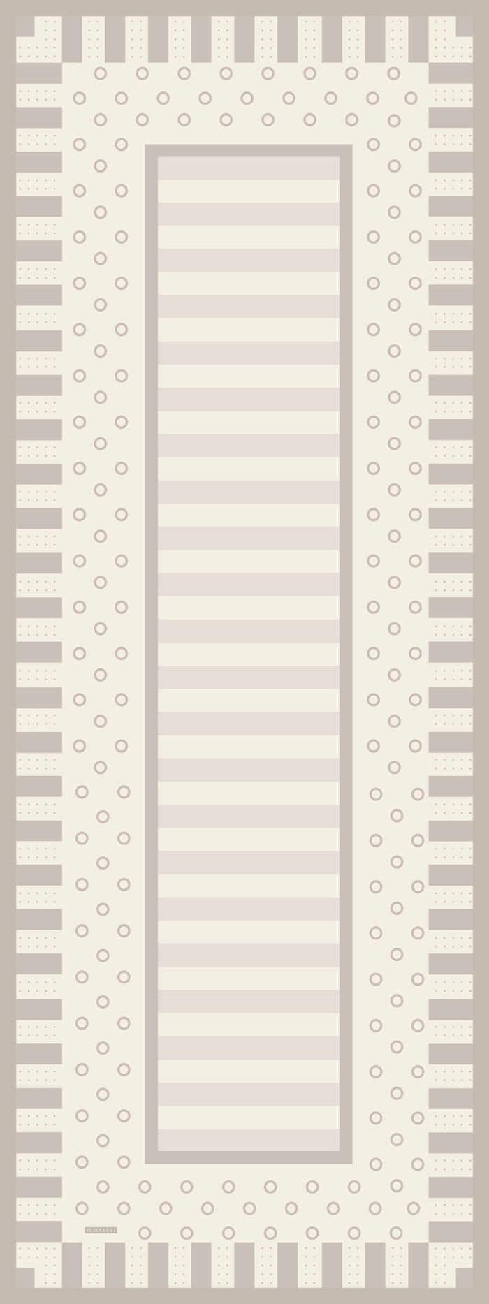 Aurora Desenli Janjan Şal - Ritmik Geometri - Açık Kahve