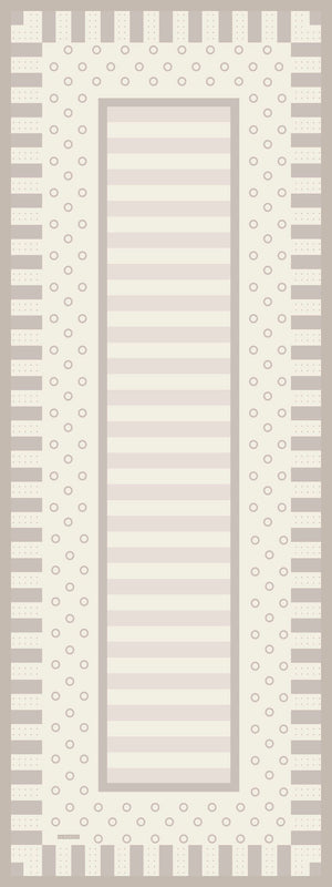 Aurora Desenli Janjan Şal - Ritmik Geometri - Açık Kahve
