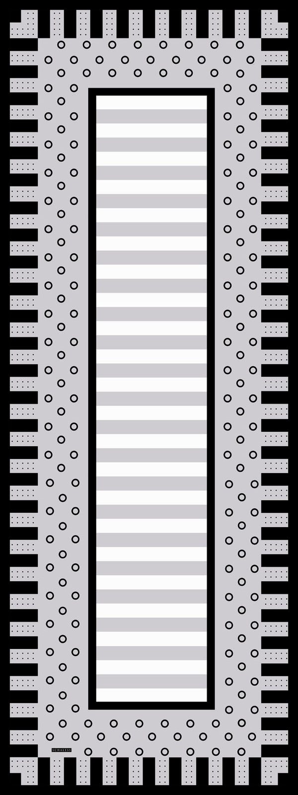 Aurora Desenli Janjan Şal - Ritmik Geometri - Gri