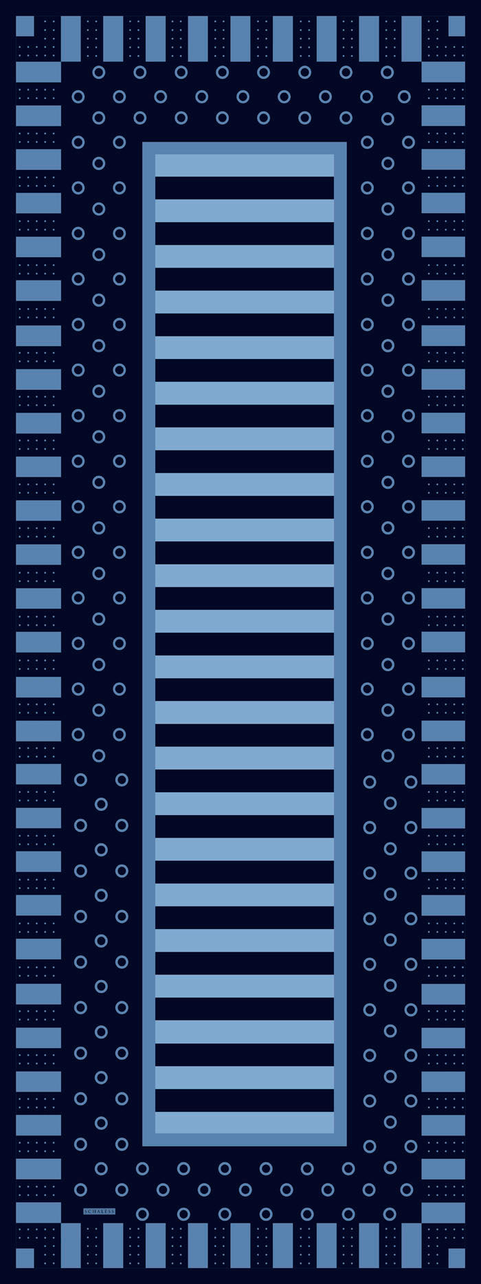 Aurora Desenli Janjan Şal - Ritmik Geometri - Saks
