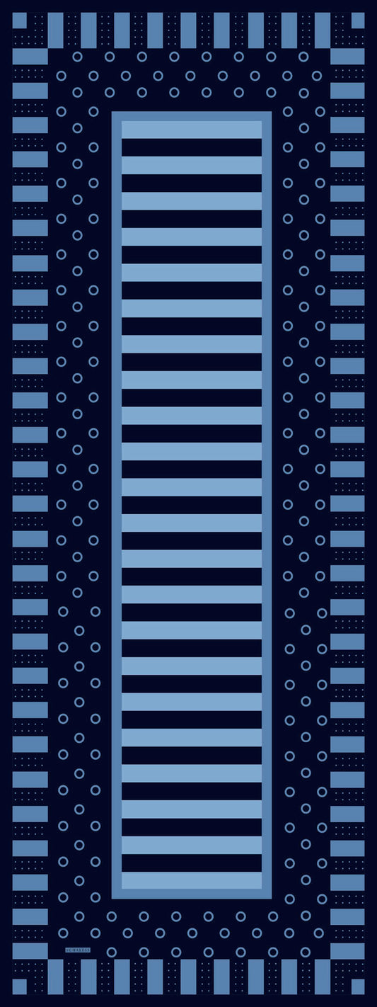 Aurora Desenli Janjan Şal - Ritmik Geometri - Saks