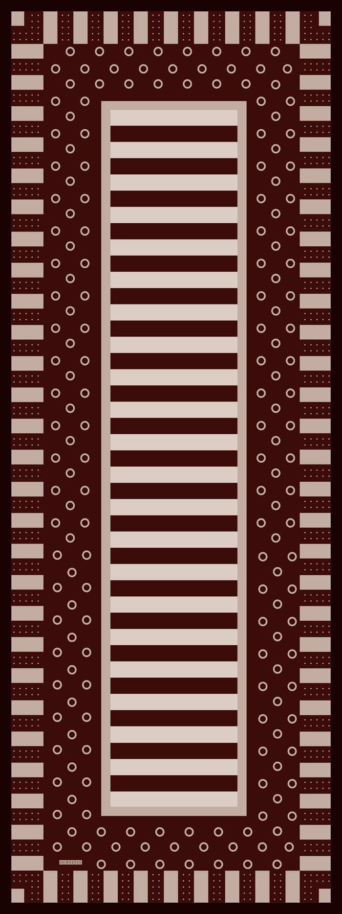 Aurora Desenli Janjan Şal - Ritmik Geometri - Bordo