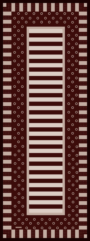 Aurora Desenli Janjan Şal - Ritmik Geometri - Bordo
