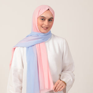 Degrade Şal - Pembe Mavi