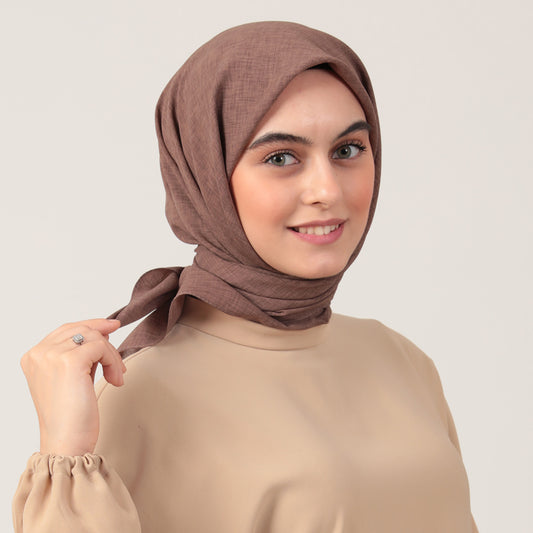 Yazlık Denim Eşarp - Koyu Vizon