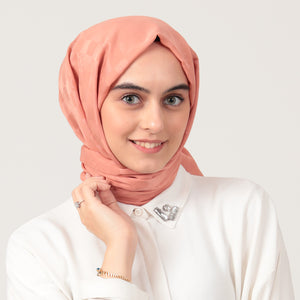 Pamuk Jakar Dama Desen Şal - Yavruağzı