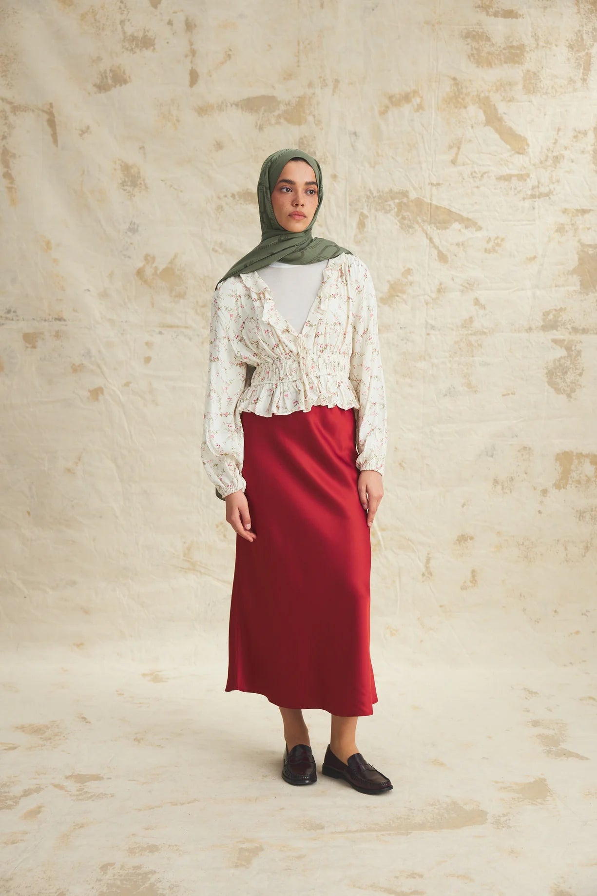 Native Chain Desen Naia Şal - Haki