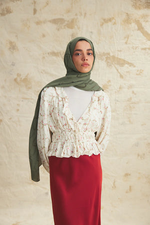 Native Chain Desen Naia Şal - Haki