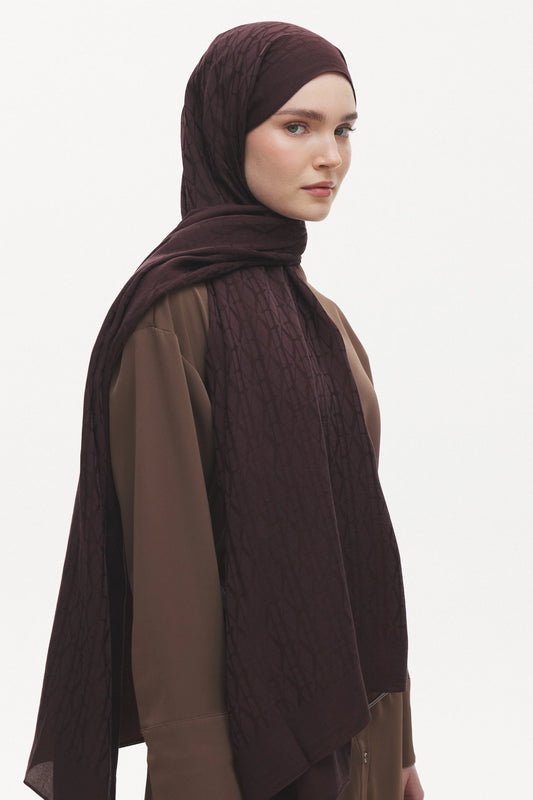 Native - Interflow Desen Naia Şal - Kahverengi