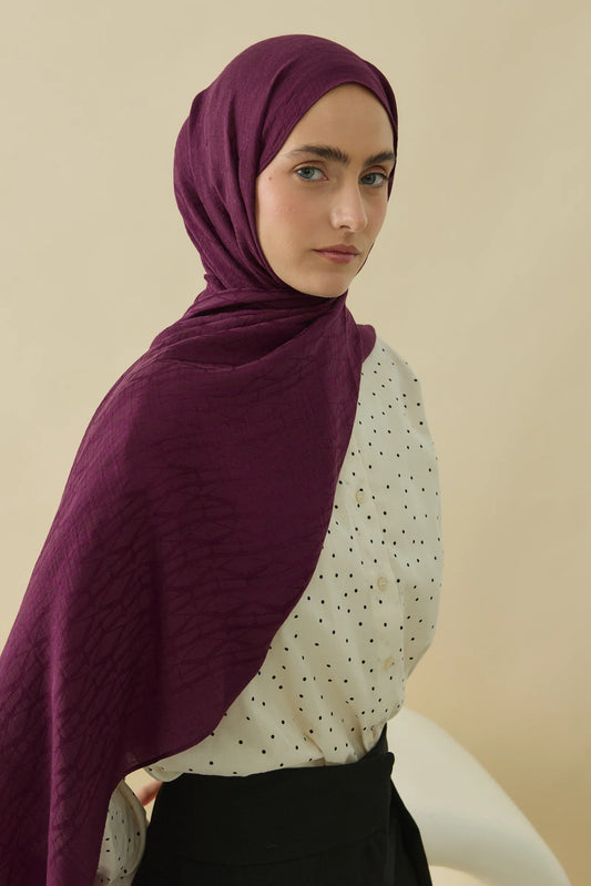 Native - Interflow Desen Naia Şal - Koyu Vişne