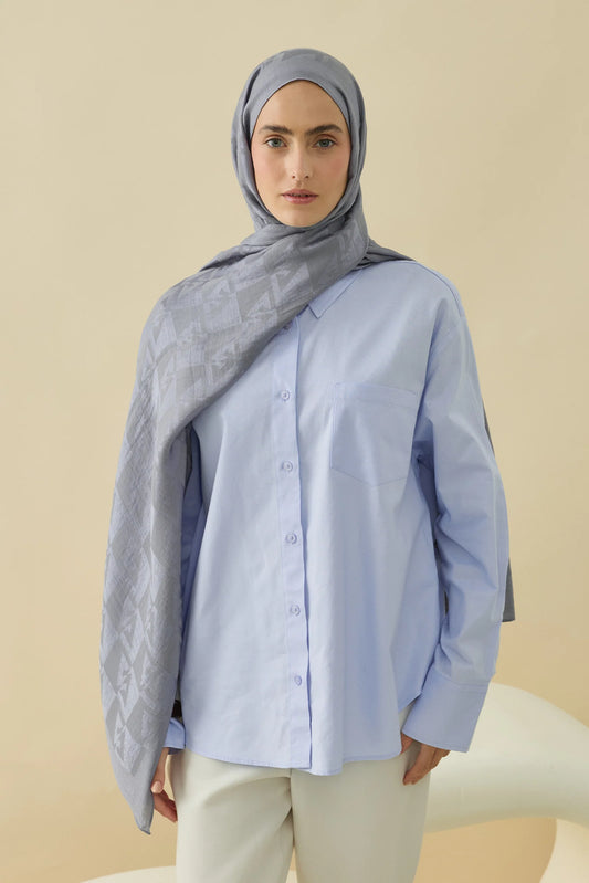 Native - Calvera Desen Naia Şal - Koyu Gri