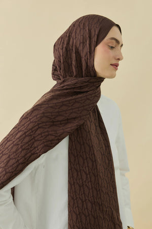 Native - Interflow Desen Naia Şal - Acı Kahve