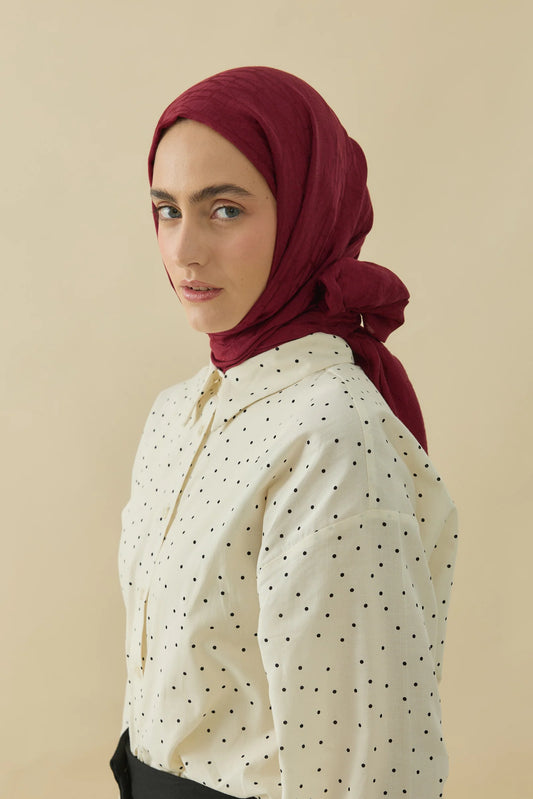 Native - Interflow Desen Naia Şal - Açık Bordo