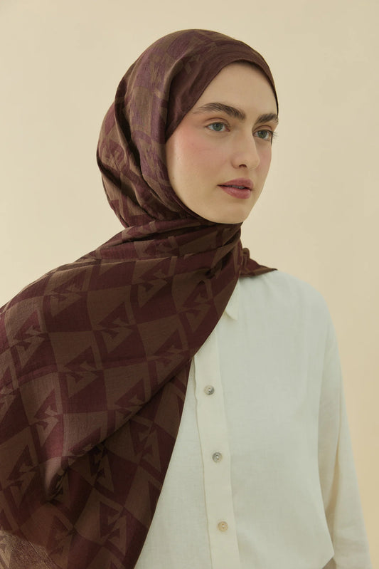 Native - Calvera Desen Naia Şal - Kahve