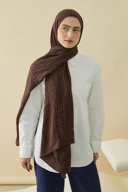 Native - Interflow Desen Naia Şal - Acı Kahve