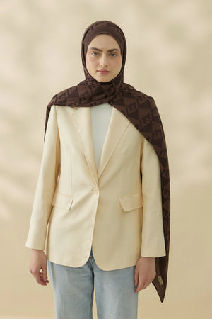 Native - Calvera Desen Naia Şal - Acı Kahve