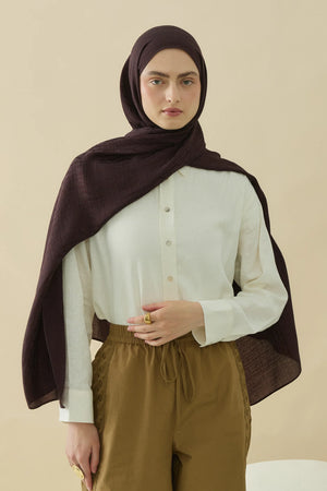 Native - Interflow Desen Naia Şal - Bitter Kahve