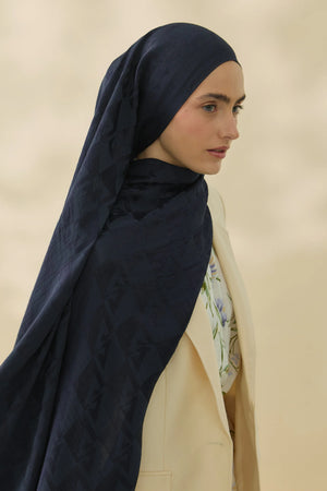 Native - Calvera Desen Naia Şal - Lacivert