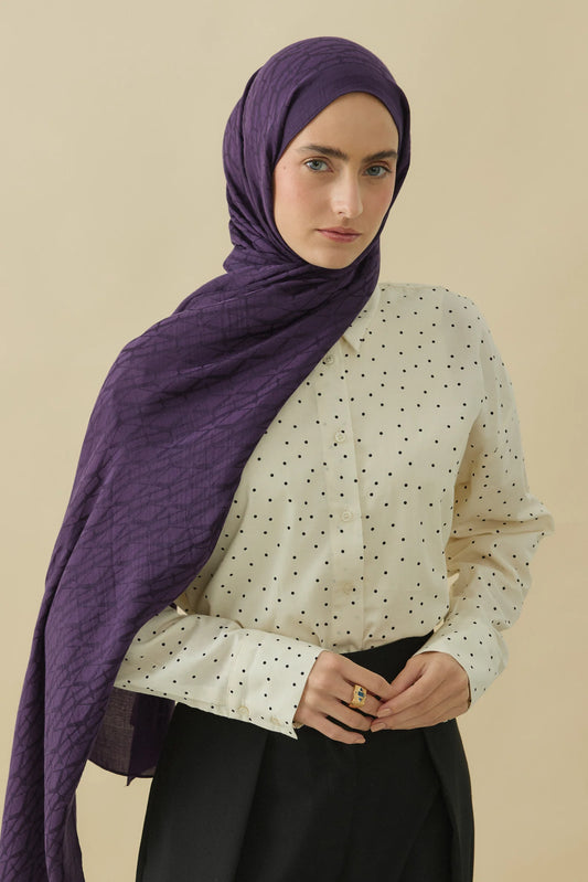 Native - İnterflow Desen Naia Şal - Mulbery