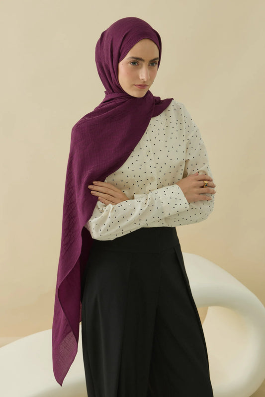 Native - Interflow Desen Naia Şal - Koyu Vişne
