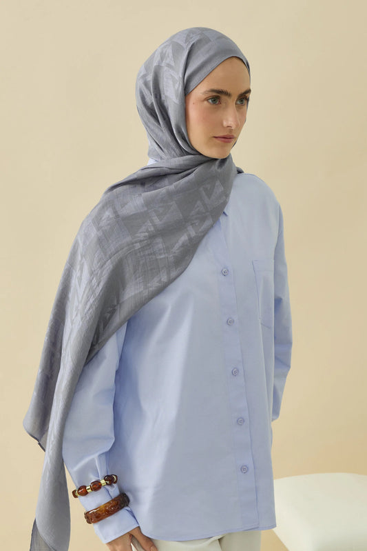 Native - Calvera Desen Naia Şal - Koyu Gri