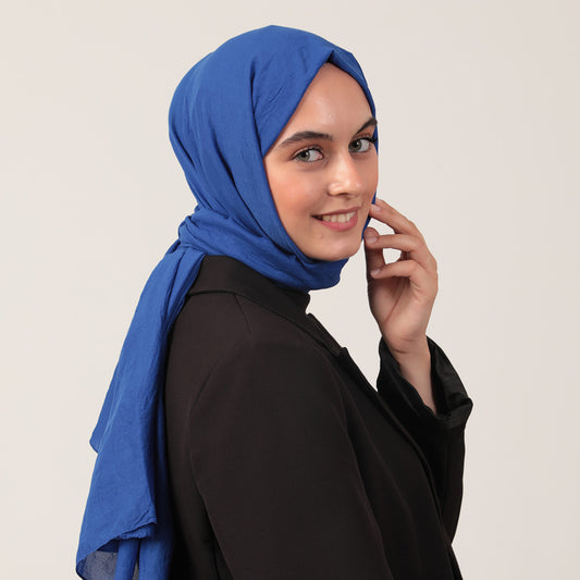 Bambu Pamuk Şal - Saks Mavisi