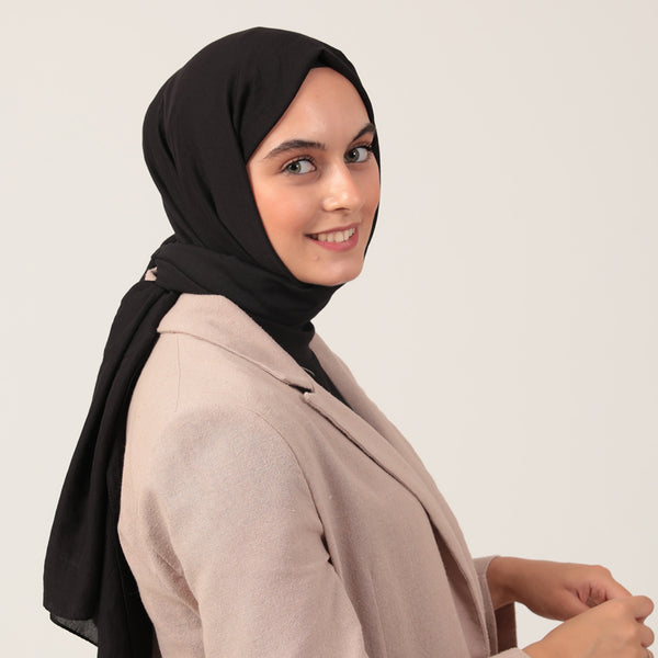 Bambu Pamuk Şal - Siyah