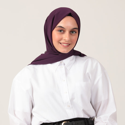 Şifon Şal - Patlıcan Moru