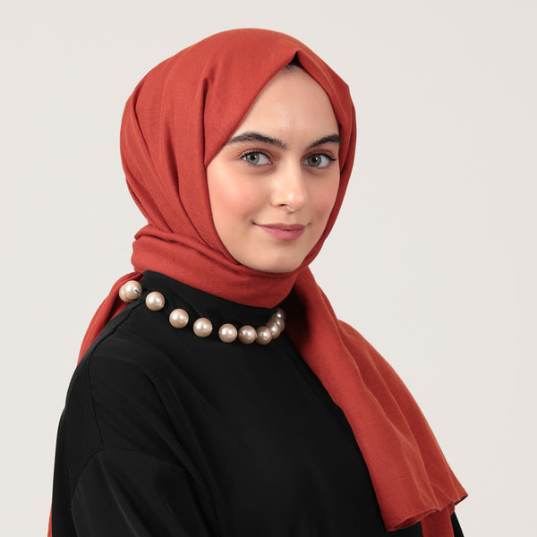 Organik Pamuk Şal - Kiremit