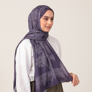 Pamuk İpek Şal - Mistik Desen - Mor