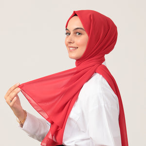 Şifon Şal - Kırmızı