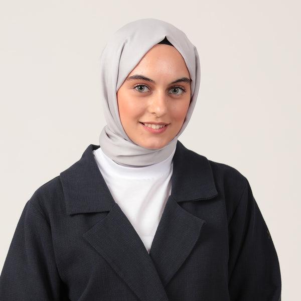 Düz Pamuklu Şal - Buz Beyazı