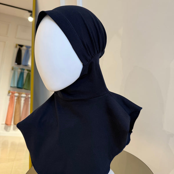 Boyunluklu Hijab Bone - Özel Üretim - Lacivert