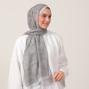 Pamuk İpek Şal - Mandala Desen - Kil Yeşili