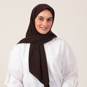 Medine İpeği Eşarp 110 X 110 Cm - Acı Kahve