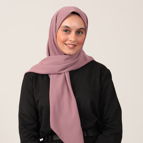 Medine İpeği Eşarp 110 X 110 Cm - Açık Gül Kurusu