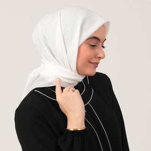 Yazlık Denim Eşarp - İnci Beyazı