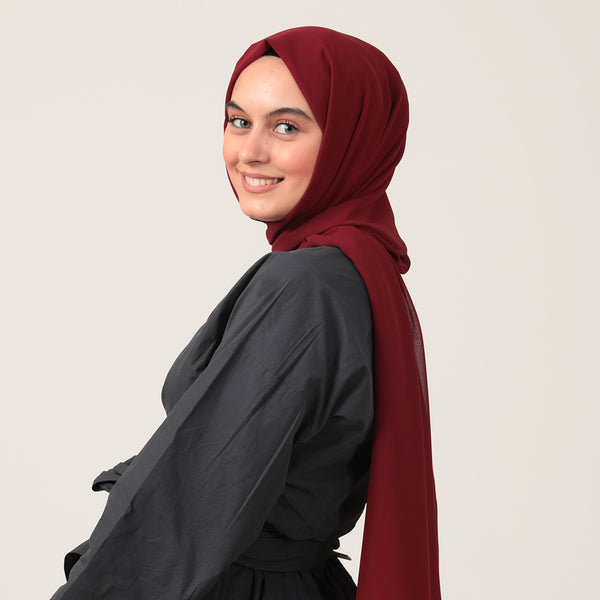 Şifon Şal - Bordo