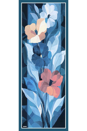 Vierra Desenli Şal - Işıklı  Çiçekler - Turkuaz