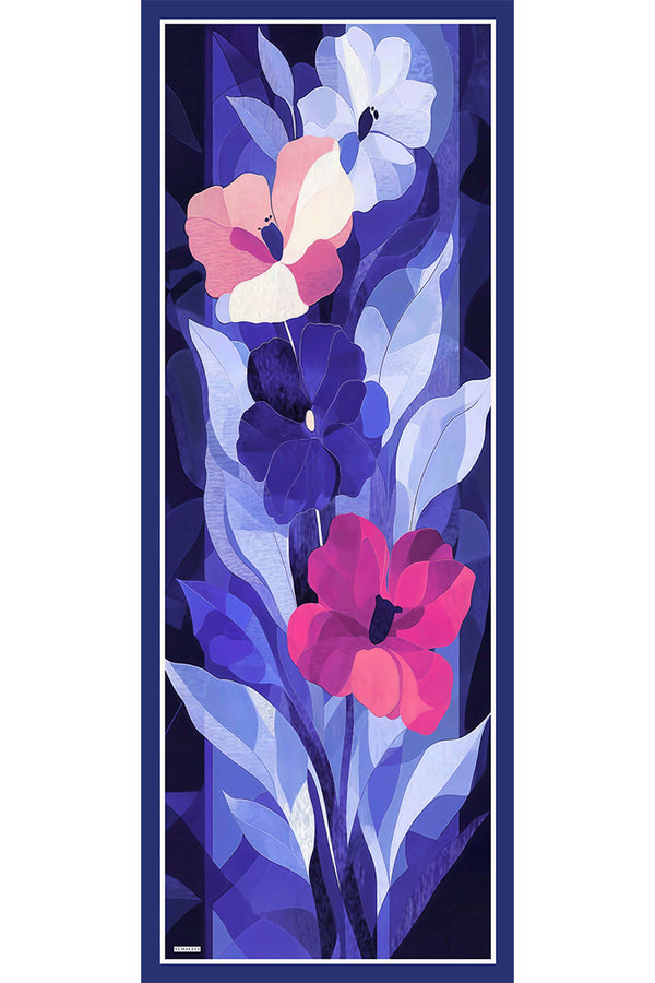 Vierra Desenli Şal - Işıklı  Çiçekler - Mor