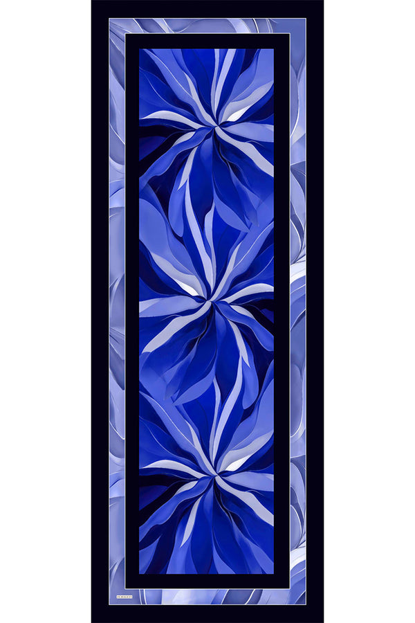 Aurora Desenli Janjan Şal - Göksel Gelgit - Mavi