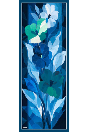 Vierra Desenli Şal - Işıklı  Çiçekler - Mavi